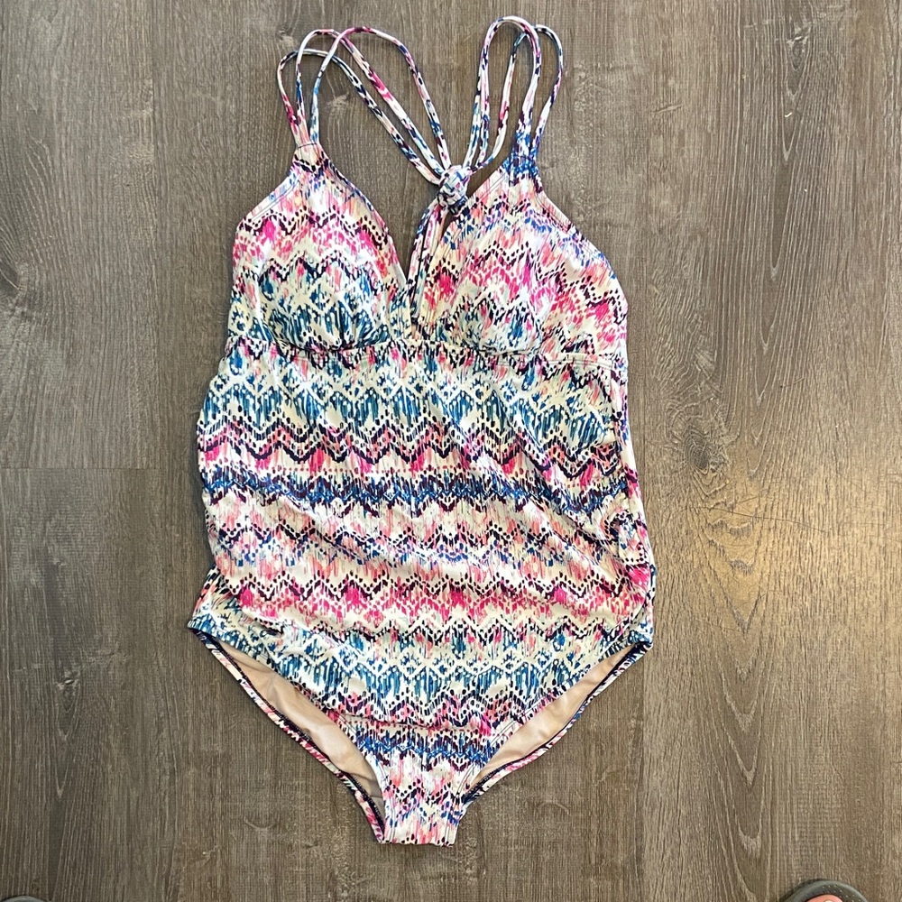 Isabel Maternity by Ingrid & Isabel Pink and Blue One Piece Swimsuit